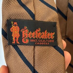 Beefeater Brown and Blue Striped Men's silk Tie
